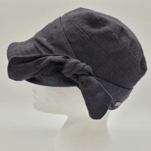 DELUX | linen cotton blend bow detail brim hat